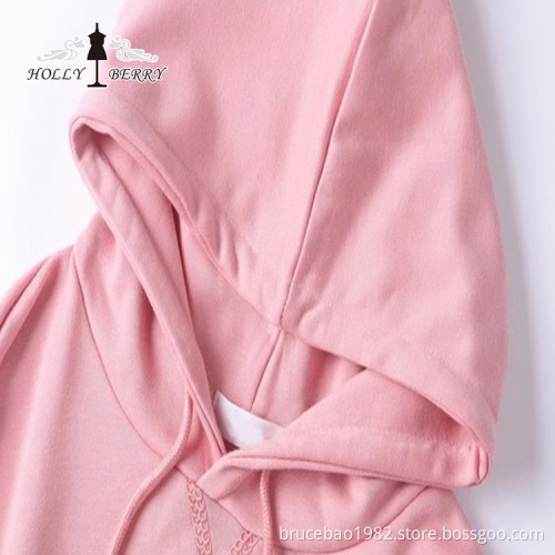 Embroidered Hooded Unlined 100% Cotton Hoodies Women
